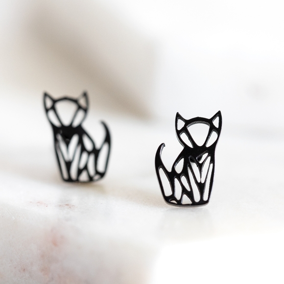 Geometric Cat Studs - Picture 3 of 9